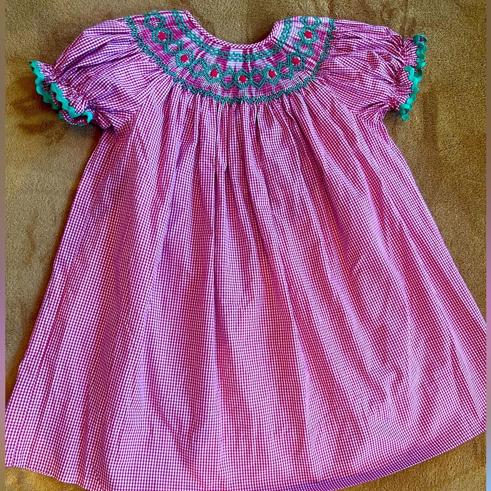 Little Girls Smocked Christmas Dresss
